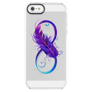 Infinity with Purple Feather Clear iPhone SE/5/5s Case