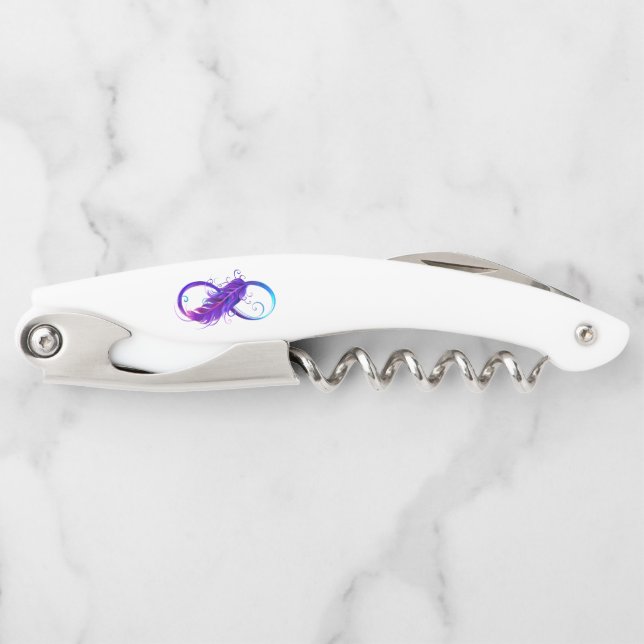 Infinity with Purple Feather Waiter's Corkscrew (Front)
