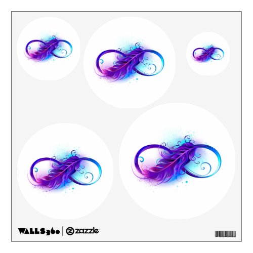 Infinity with Purple Feather Wall Decal