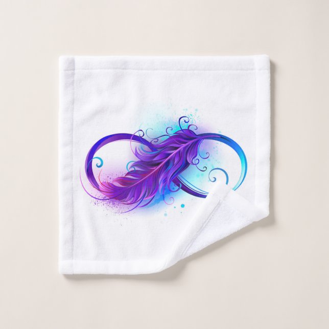 Infinity with Purple Feather Wash Cloth (Wash Cloth)