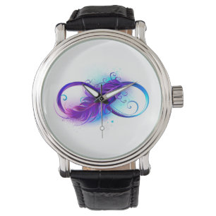 Infinity with Purple Feather Watch