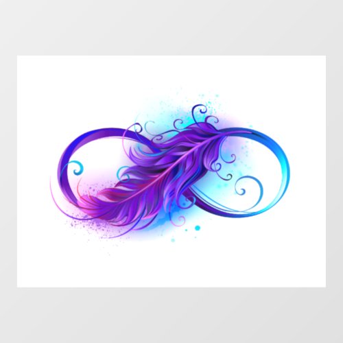 Infinity with Purple Feather Window Cling