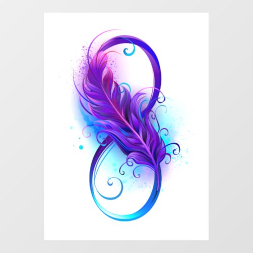 Infinity with Purple Feather Window Cling