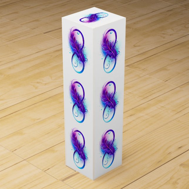 Infinity with Purple Feather Wine Box (Front)