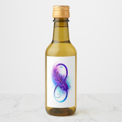 Infinity with Purple Feather Wine Label