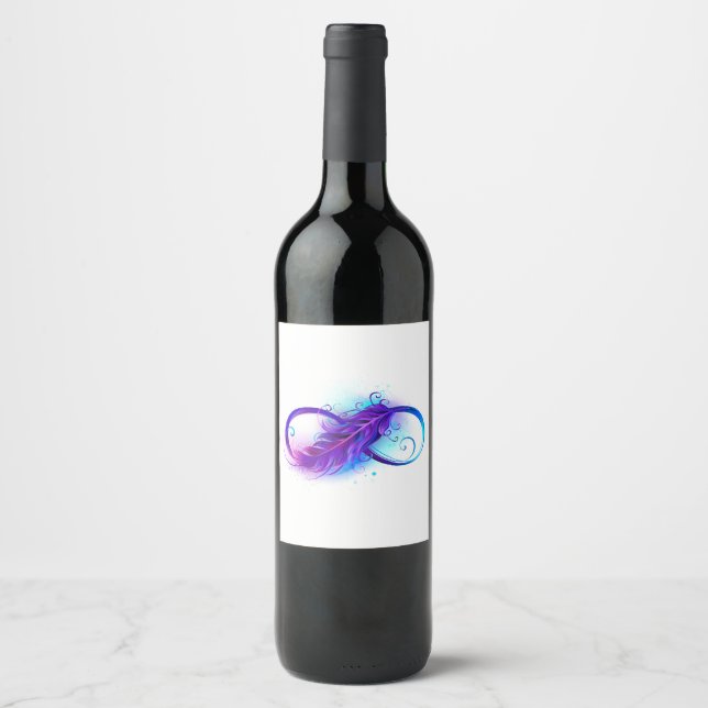 Infinity with Purple Feather Wine Label (Front)