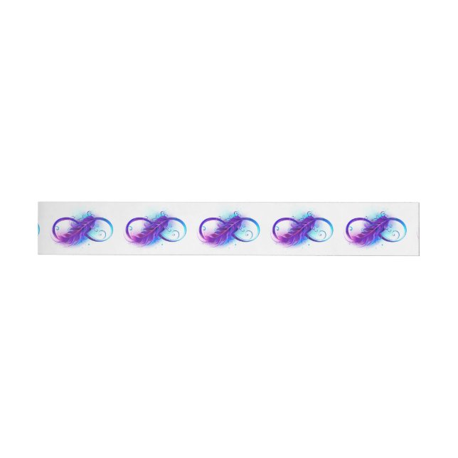 Infinity with Purple Feather Wrap Around Address Label (Individual)