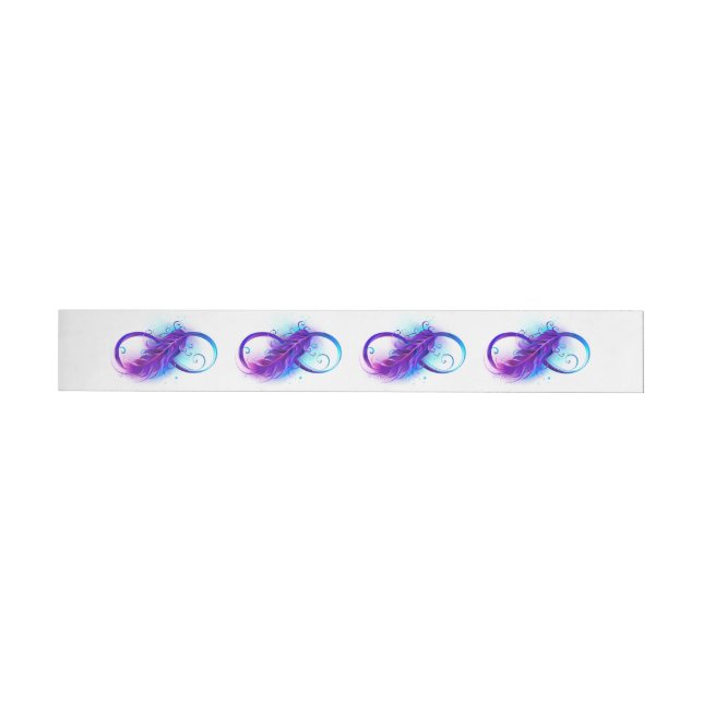 Infinity with Purple Feather Wrap Around Label (Individual)