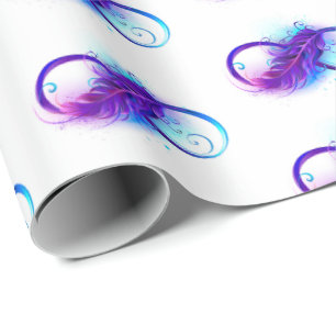 Infinity with Purple Feather Wrapping Paper