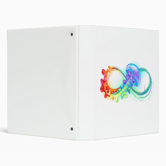 Infinity with Rainbow Jellyfish 3 Ring Binder (Background)