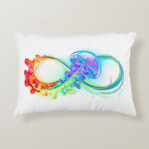 Infinity with Rainbow Jellyfish Accent Pillow