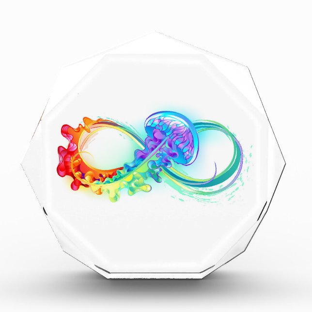 Infinity with Rainbow Jellyfish Acrylic Award (Front)