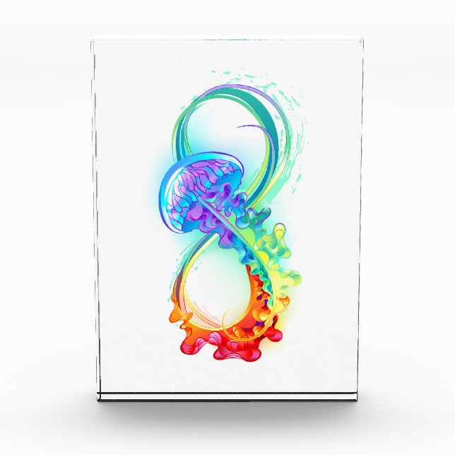 Infinity with Rainbow Jellyfish Acrylic Award (Front)