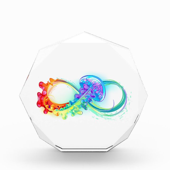 Infinity with Rainbow Jellyfish Acrylic Award (Front)