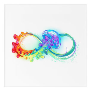 Infinity with Rainbow Jellyfish Acrylic Print