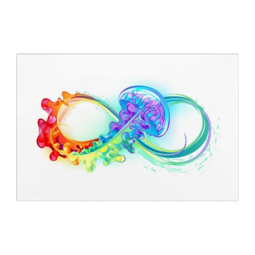 Infinity with Rainbow Jellyfish Acrylic Print