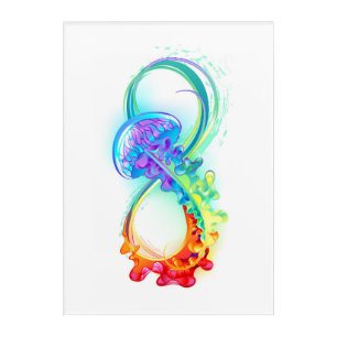 Infinity with Rainbow Jellyfish Acrylic Print