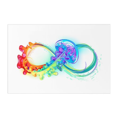 Infinity with Rainbow Jellyfish Acrylic Print