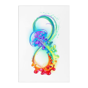 Infinity with Rainbow Jellyfish Acrylic Print