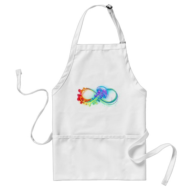 Infinity with Rainbow Jellyfish Adult Apron (Front)
