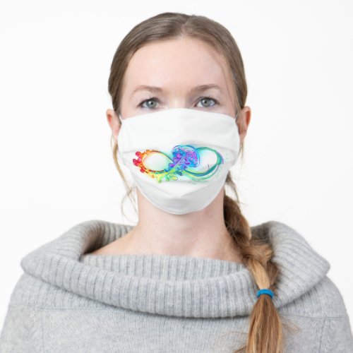 Infinity with Rainbow Jellyfish Adult Cloth Face Mask