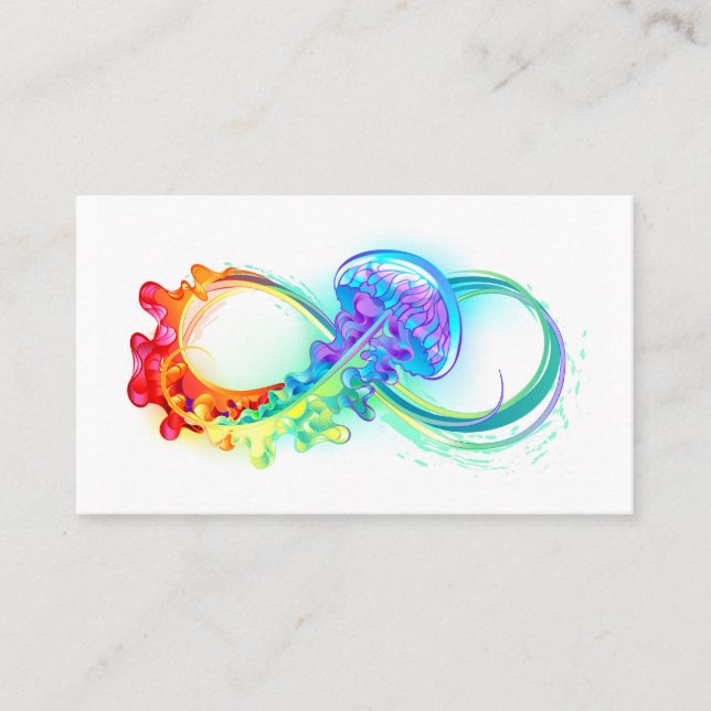 Infinity with Rainbow Jellyfish Appointment Card (Front)
