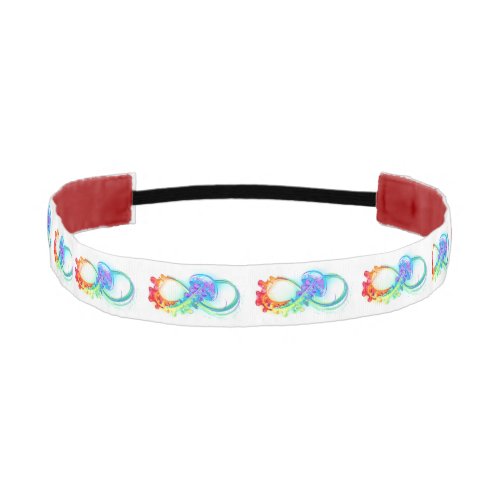 Infinity with Rainbow Jellyfish Athletic Headband