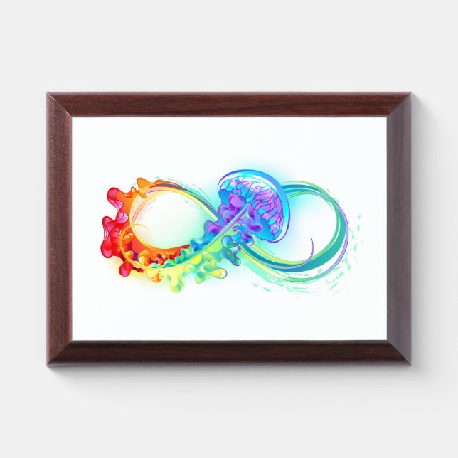 Infinity with Rainbow Jellyfish Award Plaque (Horizontal)
