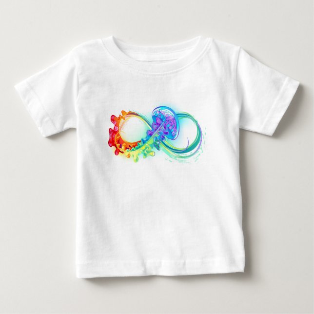 Infinity with Rainbow Jellyfish Baby T-Shirt (Front)
