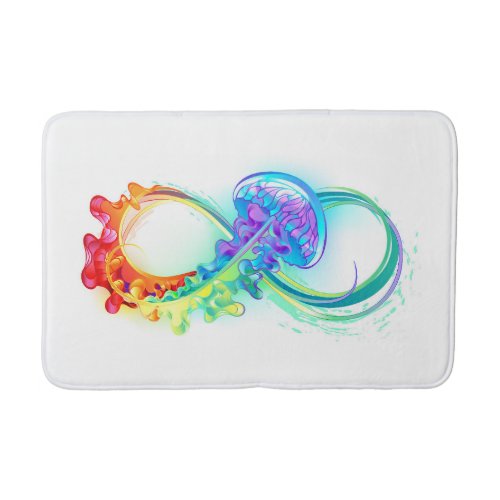 Infinity with Rainbow Jellyfish Bath Mat