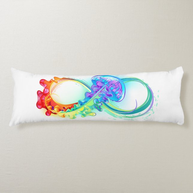 Infinity with Rainbow Jellyfish Body Pillow (Front)