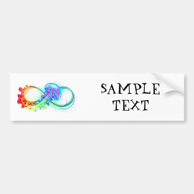 Infinity with Rainbow Jellyfish Bumper Sticker (Front)