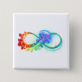 Infinity with Rainbow Jellyfish Button