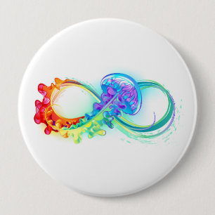 Infinity with Rainbow Jellyfish Button
