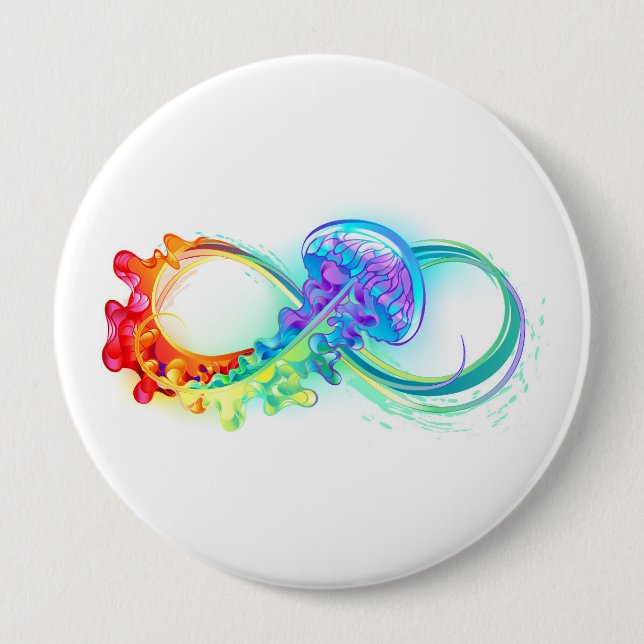 Infinity with Rainbow Jellyfish Button (Front)