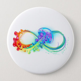 Infinity with Rainbow Jellyfish Button