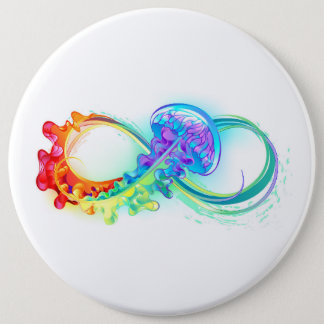 Infinity with Rainbow Jellyfish Button