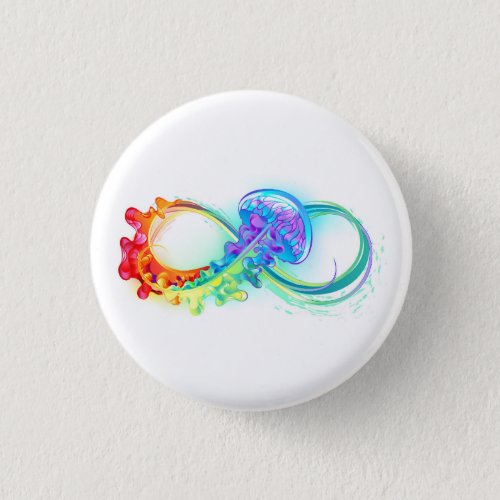 Infinity with Rainbow Jellyfish Button