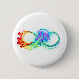 Infinity with Rainbow Jellyfish Button