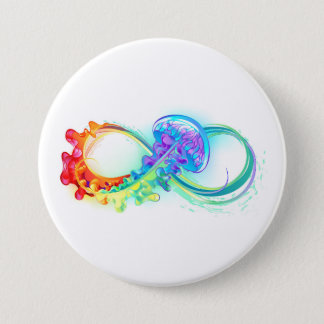 Infinity with Rainbow Jellyfish Button