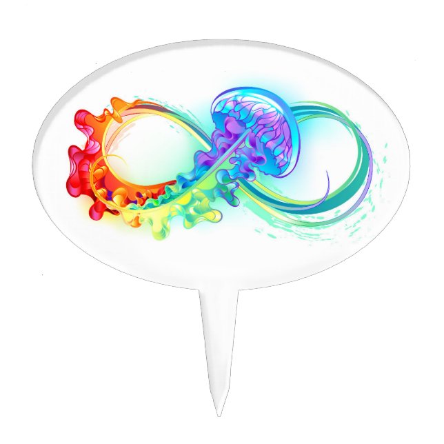 Infinity with Rainbow Jellyfish Cake Topper (Front)