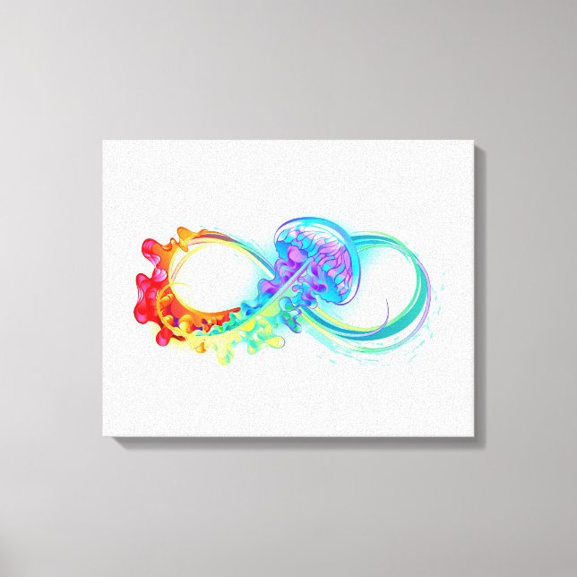 Infinity with Rainbow Jellyfish Canvas Print (Front)