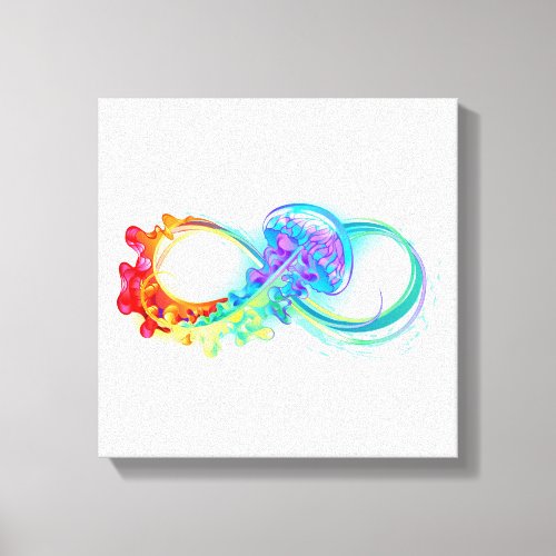 Infinity with Rainbow Jellyfish Canvas Print