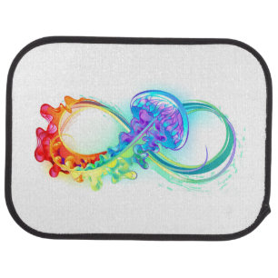 Infinity with Rainbow Jellyfish Car Floor Mat