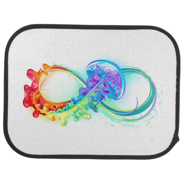 Infinity with Rainbow Jellyfish Car Floor Mat (Rear)