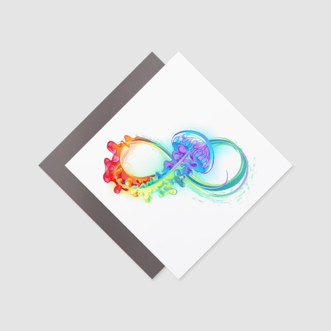 Infinity with Rainbow Jellyfish Car Magnet (Front)
