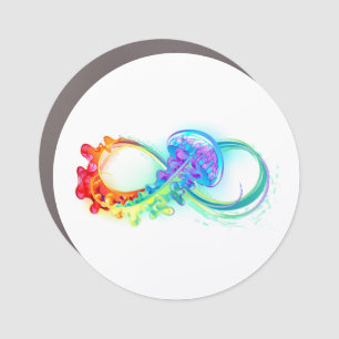 Infinity with Rainbow Jellyfish Car Magnet
