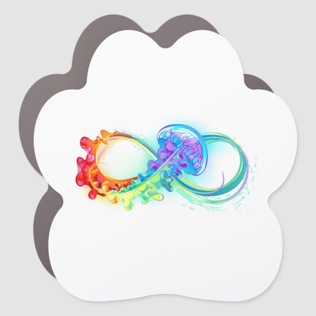 Infinity with Rainbow Jellyfish Car Magnet (Front)