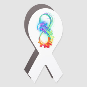 Infinity with Rainbow Jellyfish Car Magnet