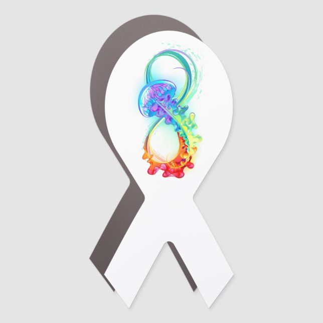 Infinity with Rainbow Jellyfish Car Magnet (Front)